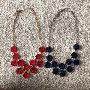 Red and Blue matching necklace pair